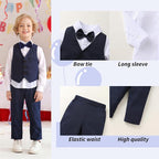 YOUNGER TREE Toddler Boy Clothes Suit Gentleman Wedding Outfits Baby Formal - Image 5
