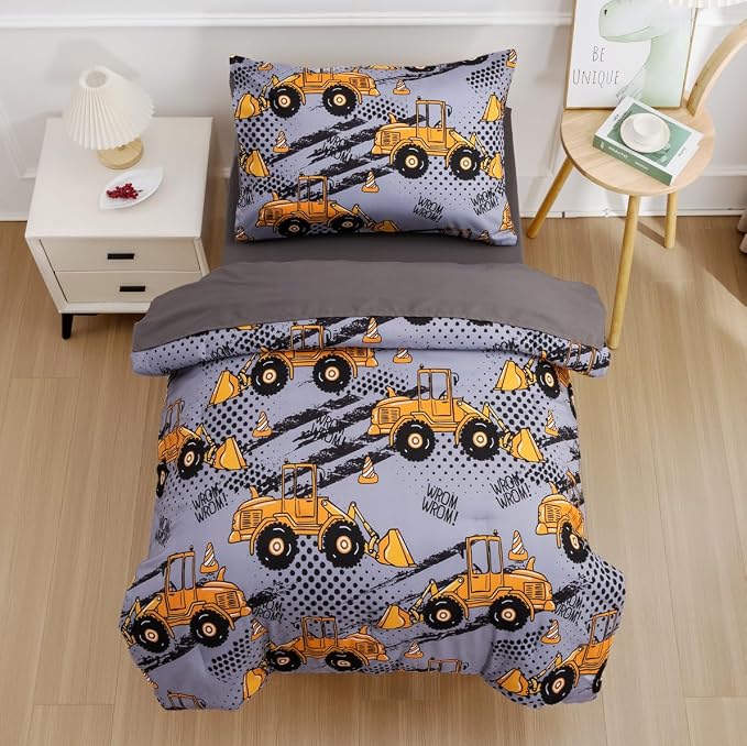 NTBED 4 Pieces Construction Toddler Bedding Set - Image 2