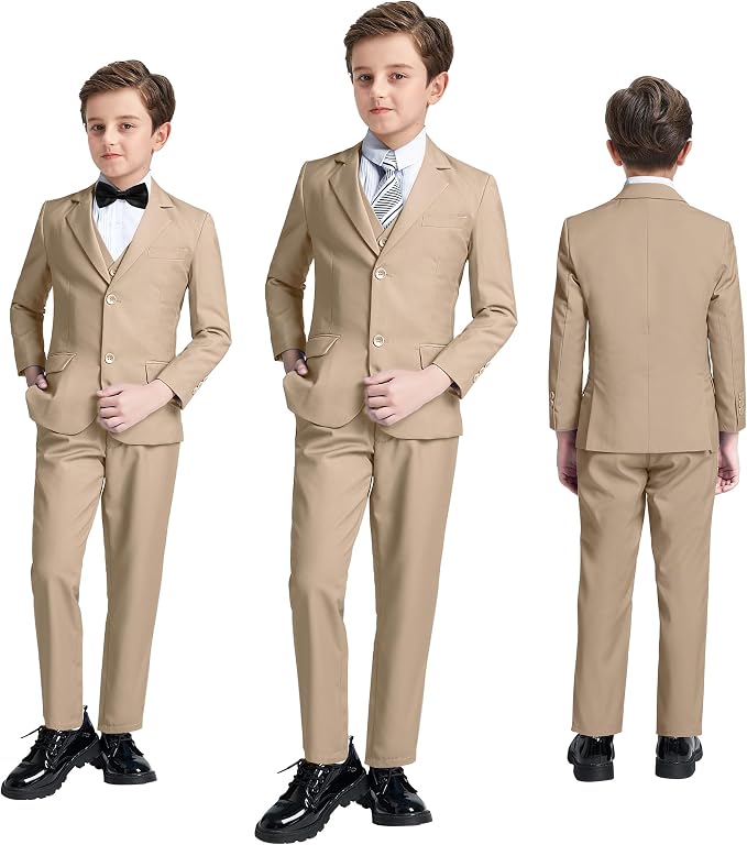 JPF Boy's Formal Suit Set Slim Fit Kids Tuxedo Suits - Image 6
