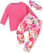 HINTINA Infant Baby Girl Knit Pullover Long Sleeve Sweater Outfits Fall Winter by HINTINA