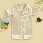 MAINESAKA Newborn Baby Girl Boy One Piece Pajama Romper Sleep Jumpsuit Silk - Image 2