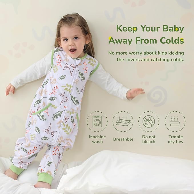 2 Pack Sleep Sack with Legs, Baby Wearable Blanket, 0.5 TOG Toddler Sleeping - Image 2