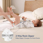 Baby Sleep Sack 6-12 Months, Cotton Detachable Long Sleeve Sleep Sack, 1.0 Tog - Image 4