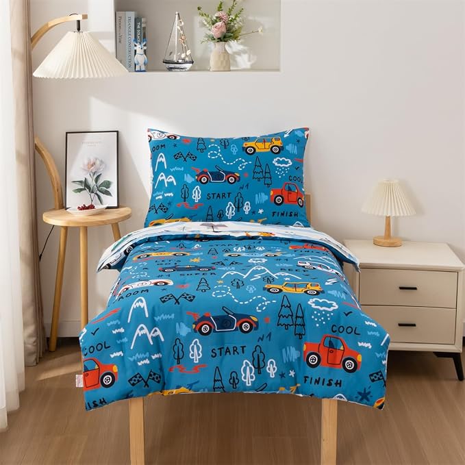 NTBED 4 Pieces Racing Car Toddler Bedding Set - Image 9
