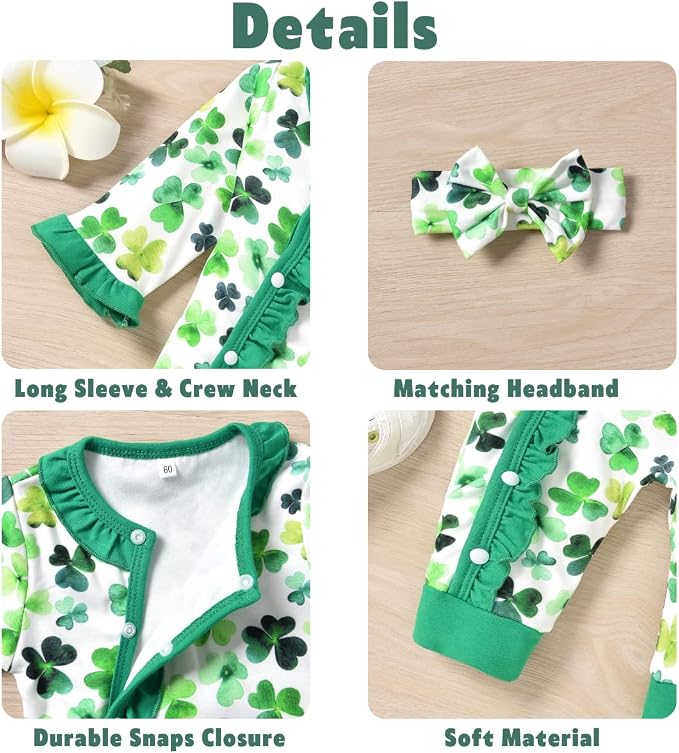 Aalizzwell Baby Girls Romper Outfit Fall Winter Clothes - Image 2