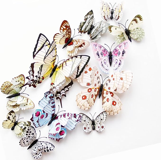 Butterfly Wall Decor 24/48 PCS, 3D Butterflies Stickers by Opseam