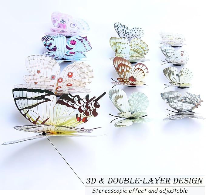 Butterfly Wall Decor 24/48 PCS, 3D Butterflies Stickers - Image 2