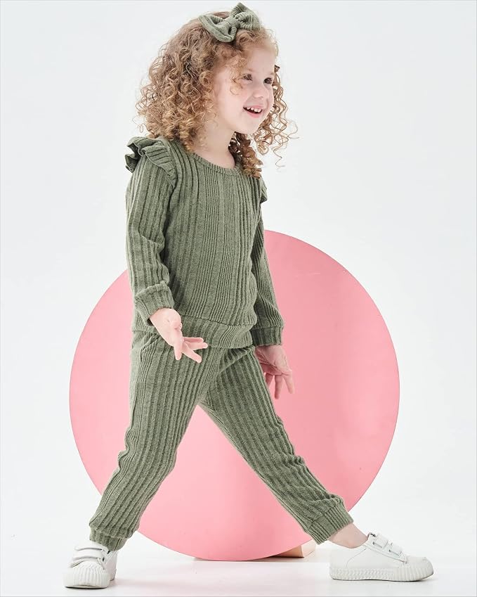 Mioglrie Toddler Baby Girl Clothes Fall Winter Sweatsuit Newborn Sweatshirt - Image 3