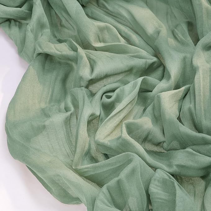 Socomi Sage Green Table Runner Spring Easter Cheesecloth Table Runner 170 inch - Image 2