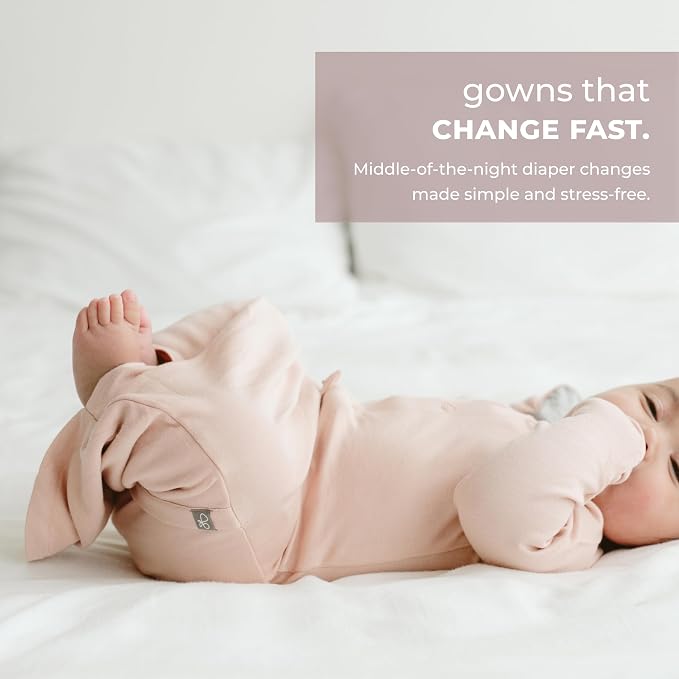 goumikids Viscose Made from Bamboo Organic Cotton Convertible Baby Gown - Image 2