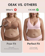 OEAK Womens Deep V Bras Wireless Comfortable Bra Supportive No Underwire Bras - Image 4
