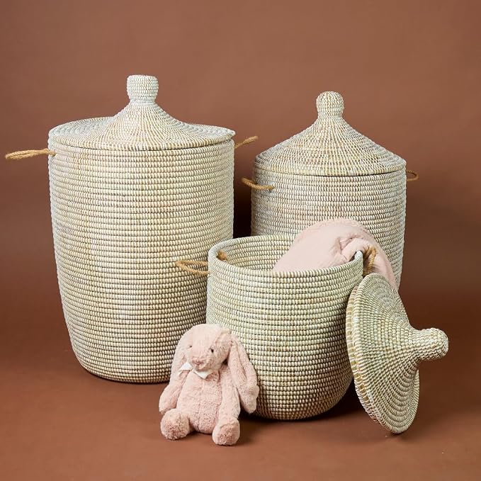 Wicker Basket, Storage & Organization, Home Decor, Laundry Hamper, Baby Nursery - Image 7