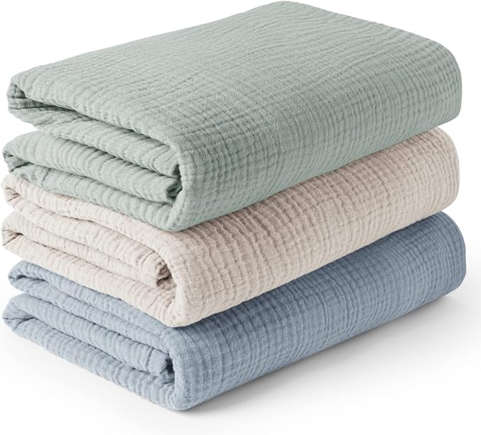 Konssy 3 Pack Muslin Swaddle Blankets by Konssy