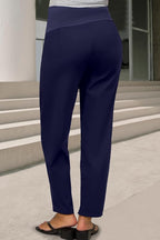 OUGES Womens Stretchy Maternity Over Belly Casual Work Straight Leg Pants Ankle - Image 6
