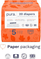 Pura Size 5 Eco-Friendly Diapers Totally Chlorine Free, Hypoallergenic - Image 2