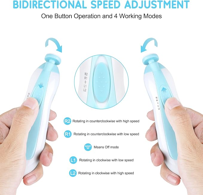 Baby Nail Trimmer Electric, Baby Nail Clippers, 6 in 1 Baby Nail File, Nail - Image 3