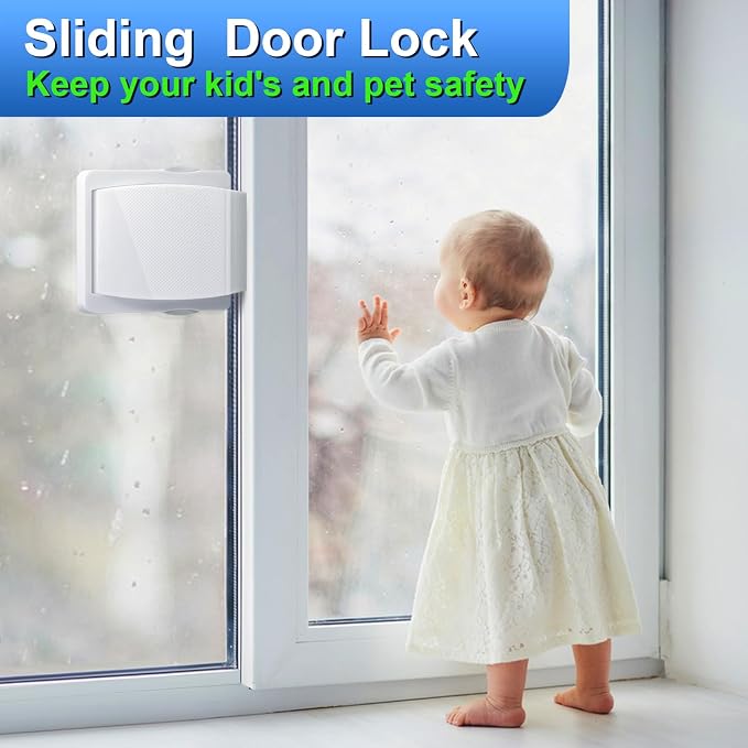 Sliding Door Lock, 2 Pack Child Safety Sliding Glass Door Lock - Image 8