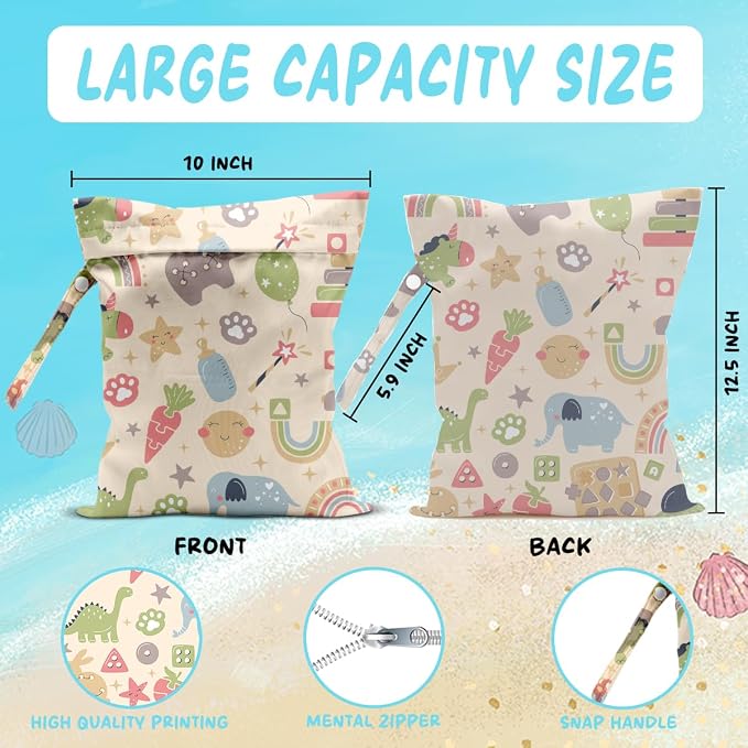 Wet Bag for Baby Swimsuit Kids Wet Dry Bag for Breast Pump Parts Diaper Bag - Image 2