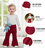 SOBOWO Checkered Baby Girl Flare Pants 3 Pack Toddler Bell Bottoms Plaid Ruffle - Image 3