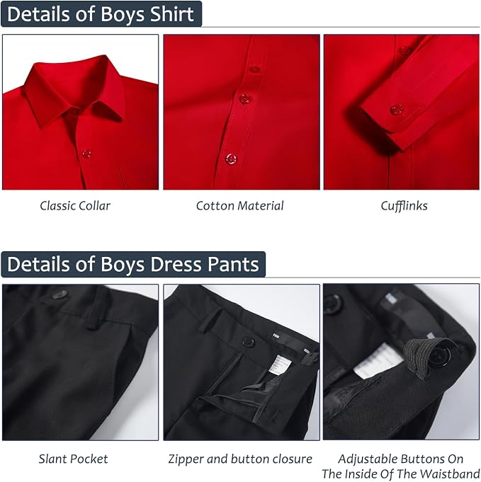 Boys Suits Formal Dress Vest and Pants Set - Image 5