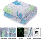 Personalized Dinosaur Glow in The Dark Kids Throw Blanket - Image 4