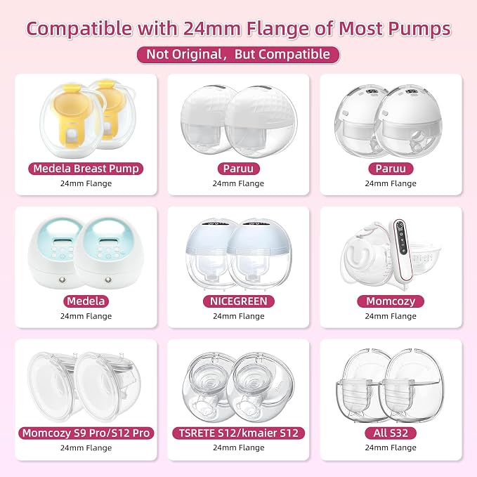 Flange Inserts 13mm for Medela, Spectra 24mm Shields/Flanges, Compatible - Image 3