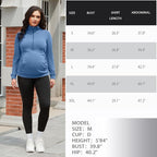 GINKANA Maternity Women's Long Sleeve Shirt Half Zipper Lapel Lightweight - Image 7