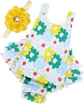Baby Girl's Floral Print Ruffles Romper Summer Clothes by PrinceSasa