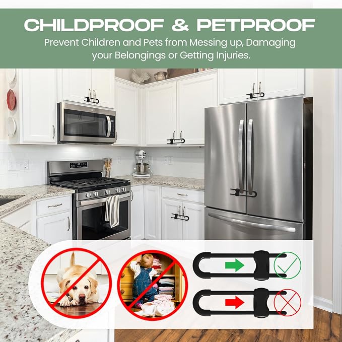Jetec 10 Pieces Cabinet Locks for Babies, U-Shaped Proofing Drawers Safety - Image 3