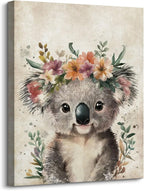 Lovely Koala Portrait Canvas Wall Art Cute Koala Bear by Home
