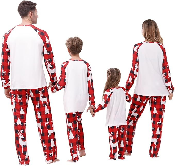 Awoscut Christmas Family Matching Pajamas Christmas Pjs Holiday Nightwear - Image 3