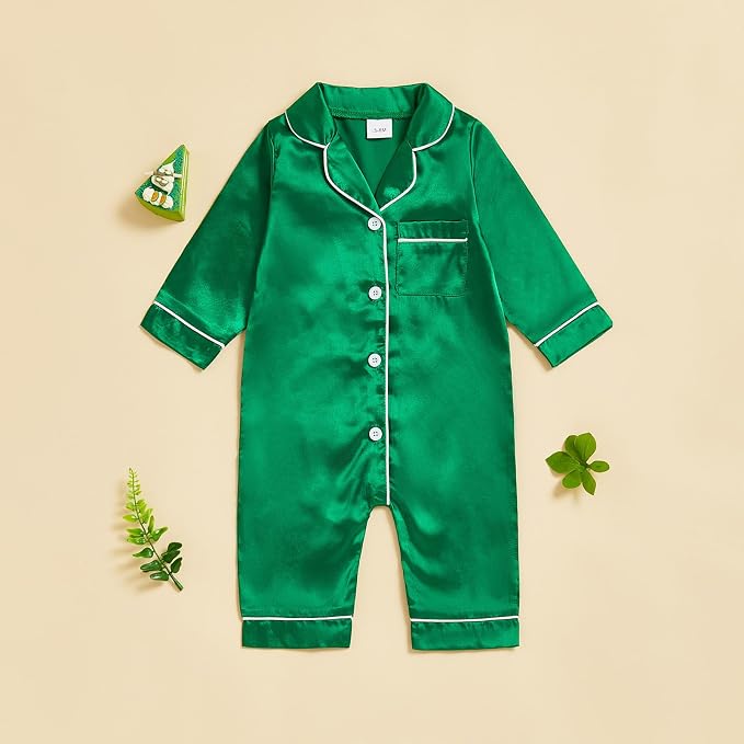 MAINESAKA Newborn Baby Girl Boy One Piece Pajama Romper Sleep Jumpsuit Silk - Image 4