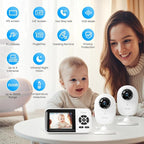 Smart Baby Monitor with 2 Cameras and Audio, Long Range, Night Vision, - Image 2