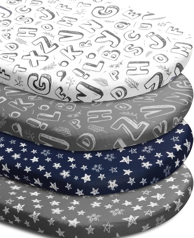 4 Pack Breathable Bassinet Sheets by FIGEPO
