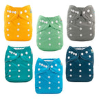 ALVA 6 Pack Cloth Diaper with 12 Inserts One Size Adjustable Washable Reusable - Image 3