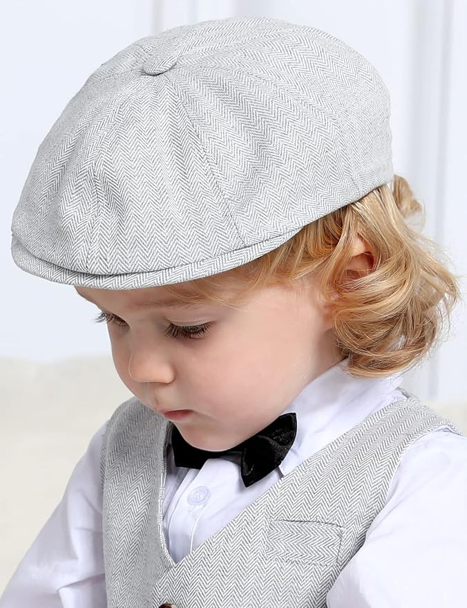 A&J DESIGN Baby Boys Newsboy Caps Kids Vintage Driver Beret Hat - Image 3