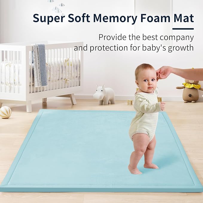 ACOMOPACK Baby Play Mat for Floor 1.3" Thick Memory Foam Play Mat 39"×59" Tummy - Image 7