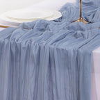 Socomi 4pcs Dusty Blue Table Runner Spring Easter Cheesecloth Table Runner 170 by Socomi