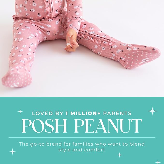 Posh Peanut Footie Pajamas for Baby Girls – Sleepers in Viscose from Bamboo - Image 5