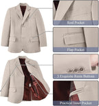 Boy's Suit Formal Slim Fit 5 Pieces Suit Set Blazer Vest Pants - Image 3