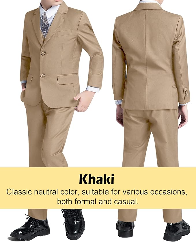 Boys’ Formal Suit 5 Piece Set, Toddler Tuxedos - Image 4