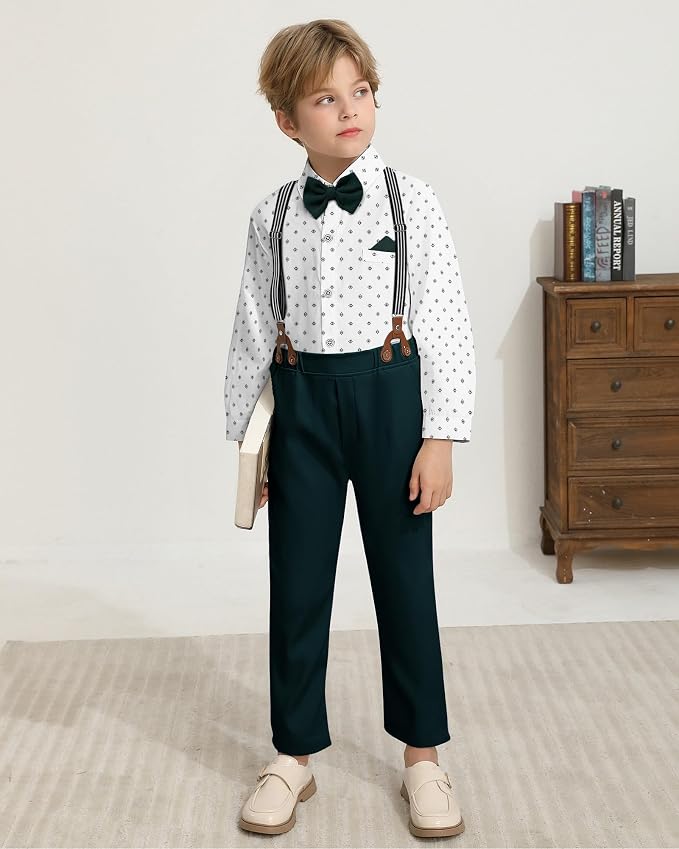 nilikastta Toddler Boy Outfit Boy Suit Boy Dress Shirt - Image 4