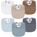 Konssy 6-Pack Muslin Baby Bibs for Boys & Girls, Soft Cotton Absorbent Bandana by Konssy