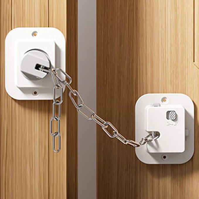 Child Proof Door Lock with Adjustable Strap, 3M Adhesive Safety Locks by NestGuard