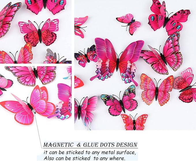 Butterfly Wall Decor 24/48 PCS, 3D Butterflies Stickers - Image 3