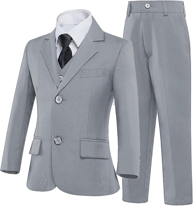 Boys’ Formal Suit 5 Piece Set, Toddler Tuxedos - Image 2