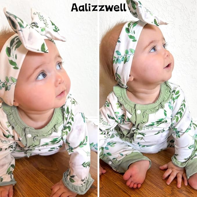 Aalizzwell Baby Girls Romper Outfit Fall Winter Clothes - Image 3