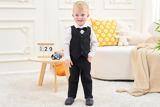 ARTMINE Toddler Boy Clothes Suit Gentleman Wedding Outfits, Formal Dress - Image 2