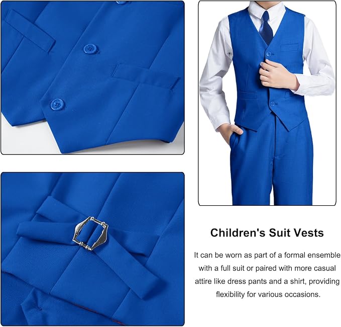 Boys Suit for Kids Teens Formal 5 Piece Tuxedo Suit Set - Image 4