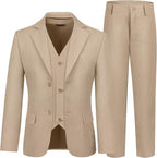 Boys' 3 Piece Suit Set with Suit Jacket, Formal Tuxedos Slim Fit Ring Bearer by Hipfun